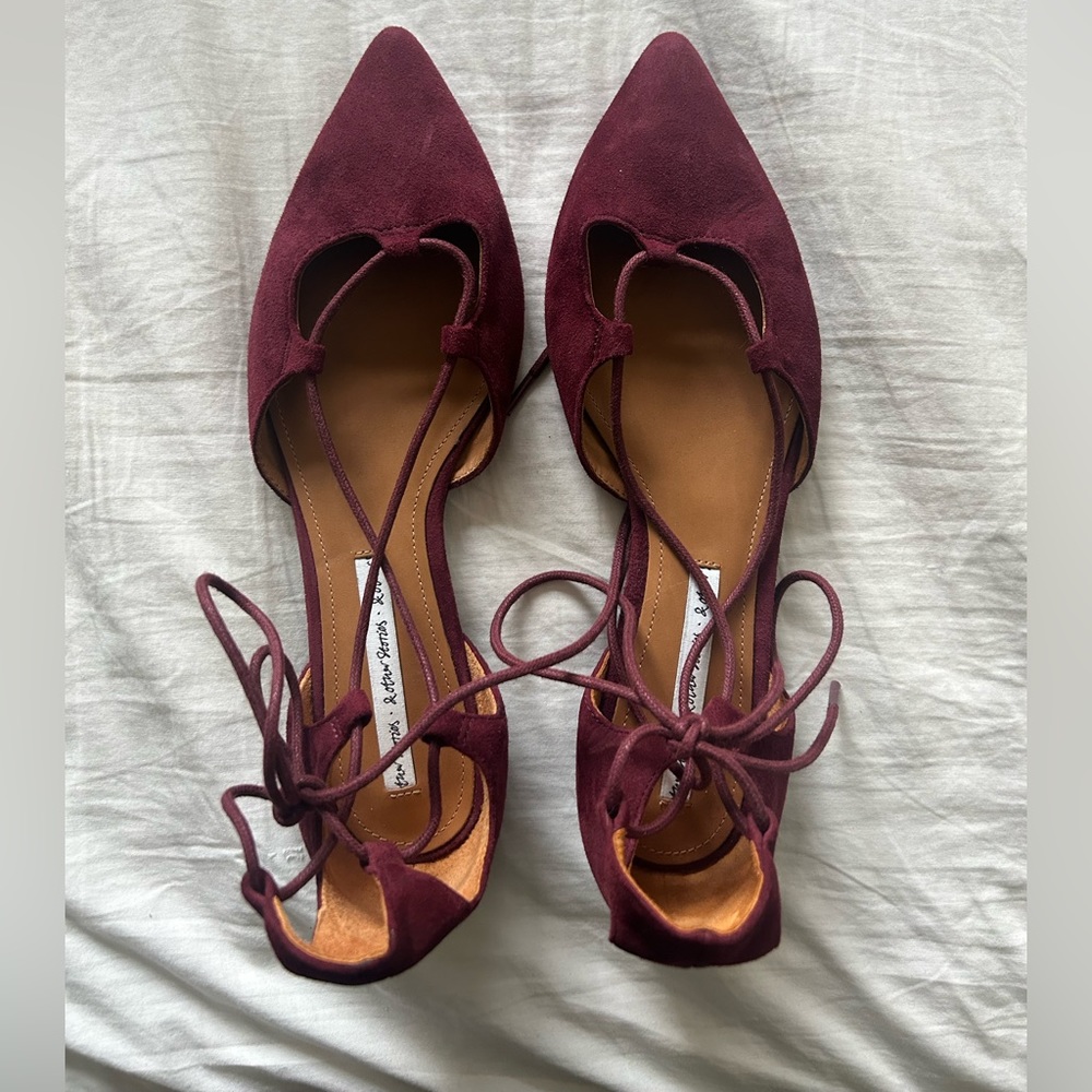 NWOT & other stories red suede ballet flats
